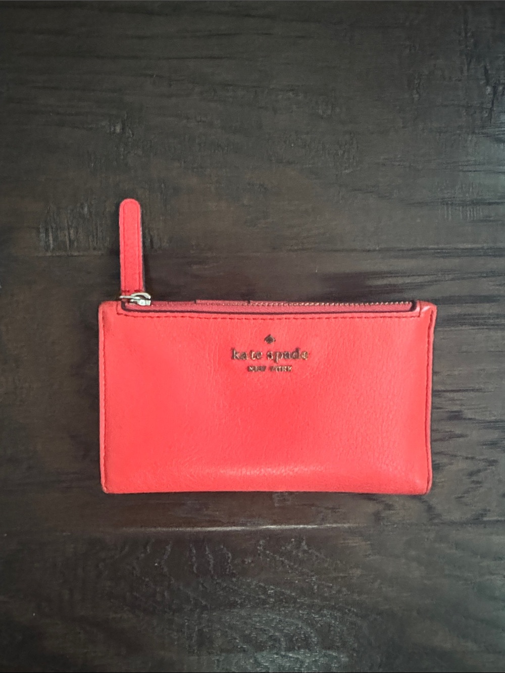 kate spade Coral Red Zip Wristlet Wallet